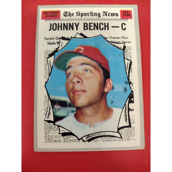 JOHNNY BENCH - 1970 Topps Card # 464 - Sporting News All-Star Cincinnati Reds - Picture 1 of 11